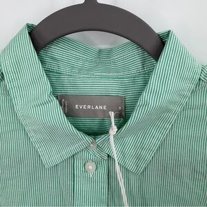 Everlane Mint Green Stripe 100% Cotton Button Down Shirt Size 6